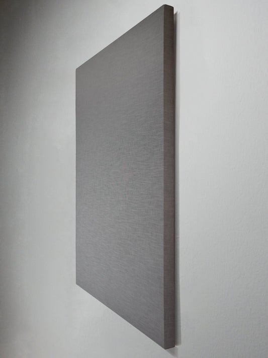 Akoestisch wandpaneel in lichtgrijs linnen