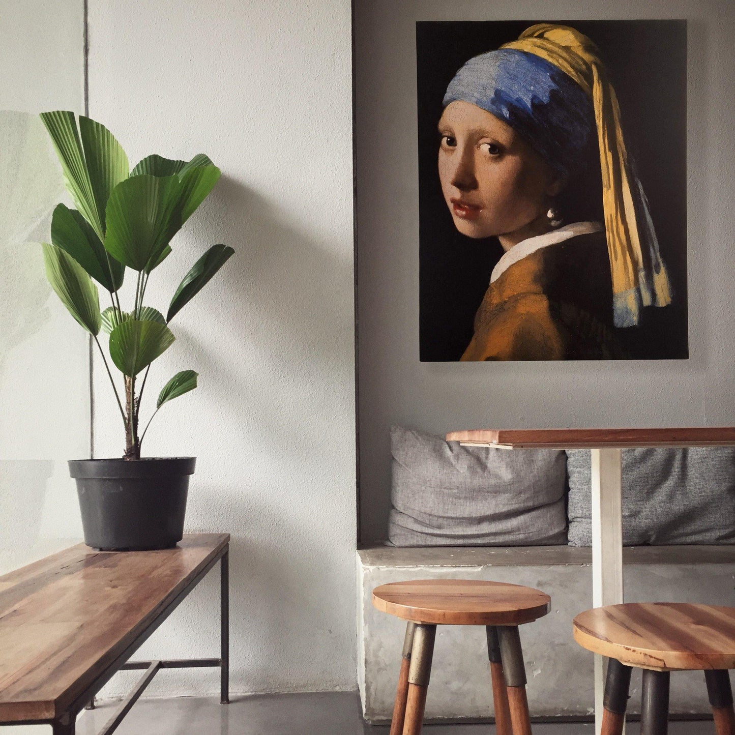 Café met akoestisch paneel Meisje met de Parel Vermeer